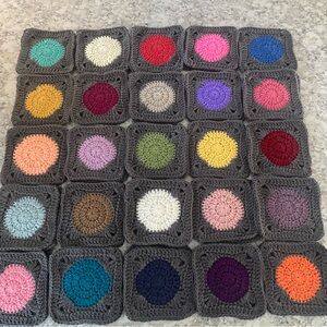 Colorful Crochet Square Blanket